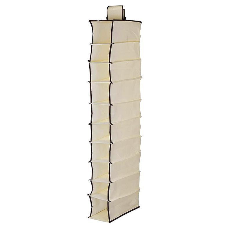 10 Tier Clothes Organiser Wardrobe Hanging Storage Closet Shoes Hanger Bag AU - Black