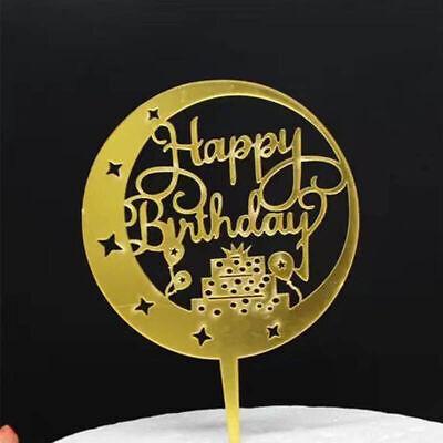 Happy Birthday Acrylic Cake Topper Cake Decoration Golden Silver Party - P24