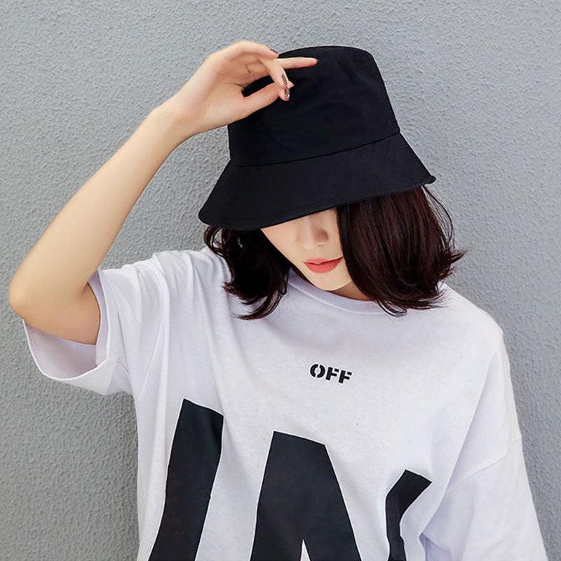 9 Colours Unisex Sun Bucket Hat Perfect for Outdoor Adventures - Black