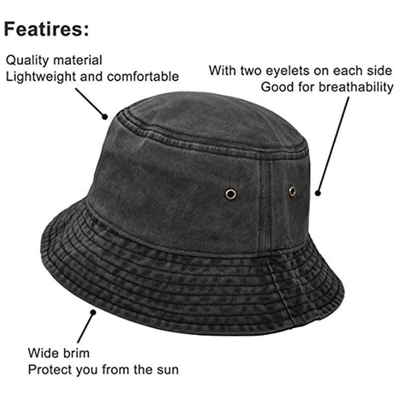 Unisex Men Women Washed Cotton Outdoor Camping Sports Bucket Hats Fisherman Hat - Khaki