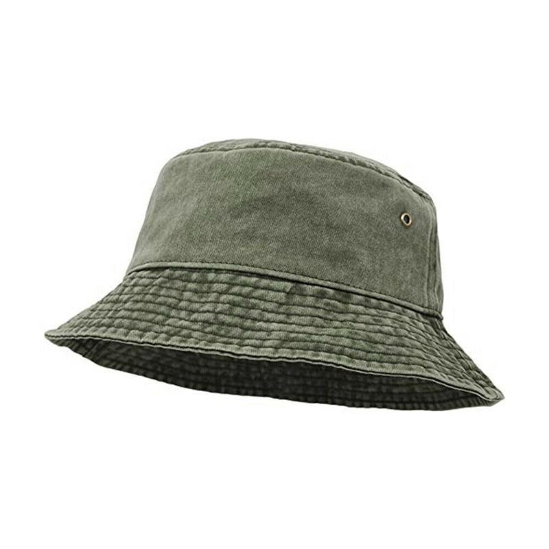 Unisex Men Women Washed Cotton Outdoor Camping Sports Bucket Hats Fisherman Hat - Khaki