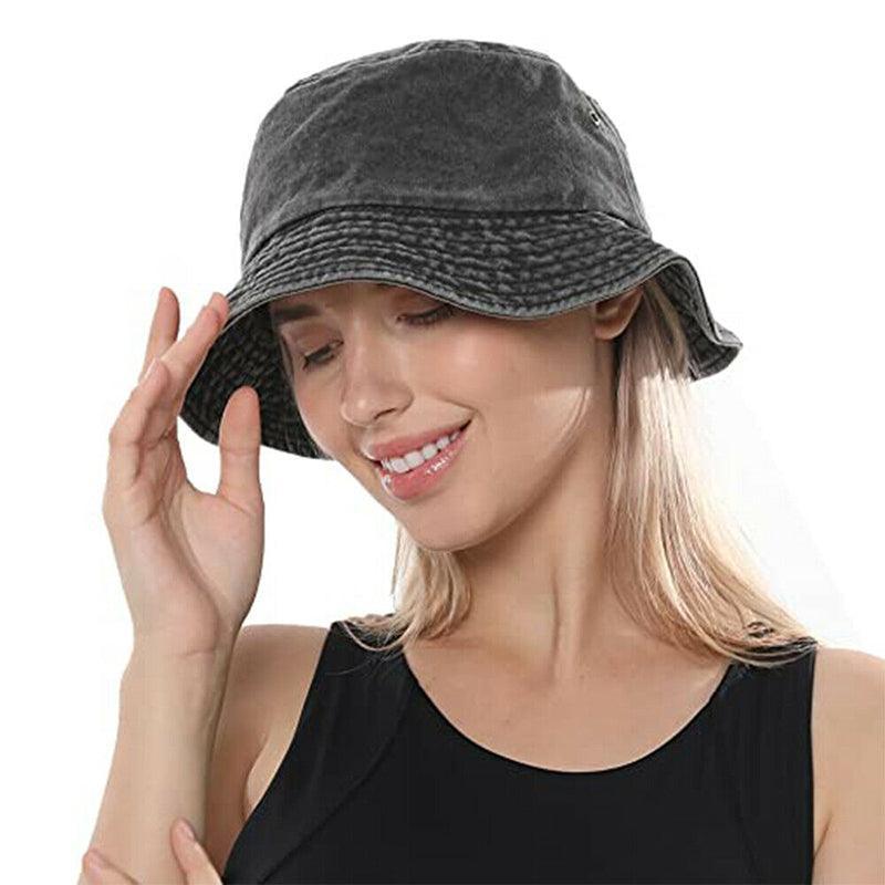 Unisex Men Women Washed Cotton Outdoor Camping Sports Bucket Hats Fisherman Hat - Orange