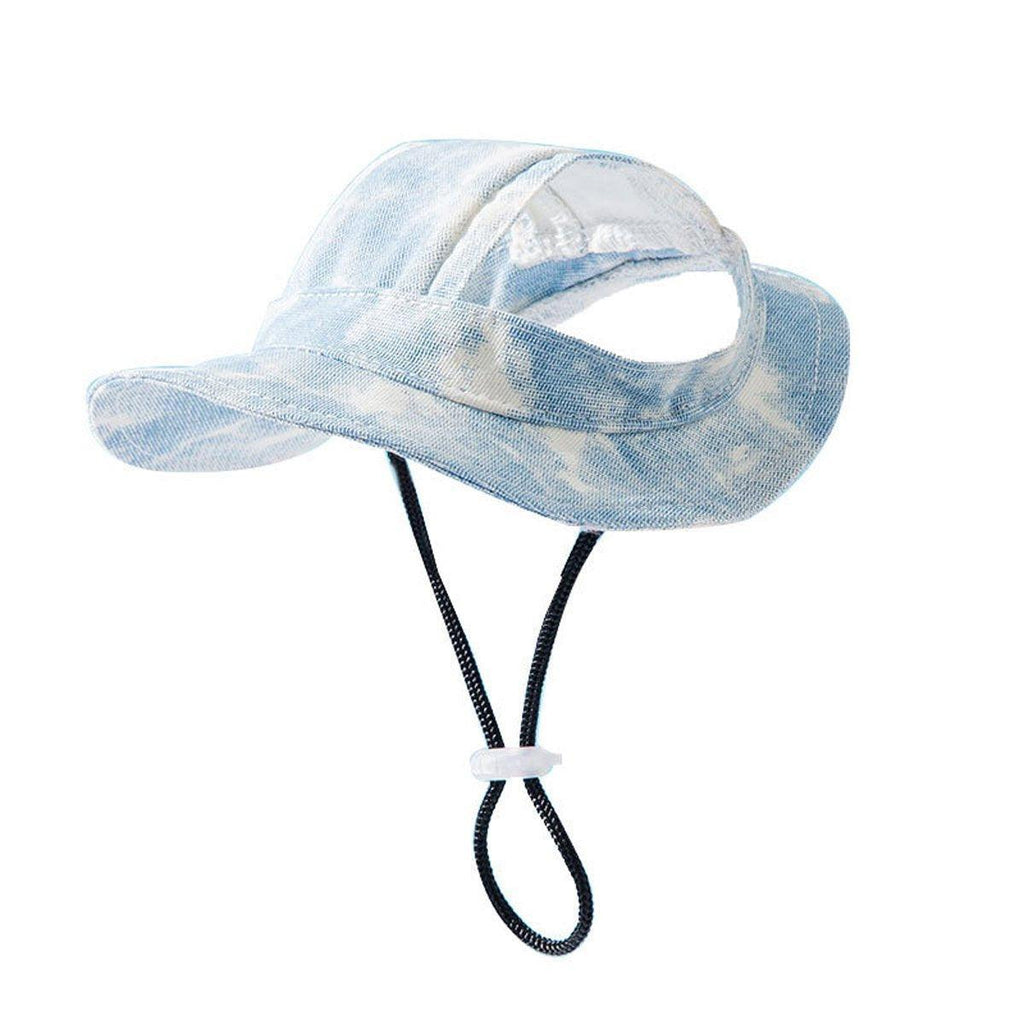 Adjustable Pet Hat with Cute Leaky Ears Sunscreen Fisherman Hat Four Seasons Use - Orange Red - L