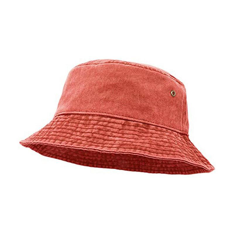 Unisex Men Women Washed Cotton Outdoor Camping Sports Bucket Hats Fisherman Hat - Pink