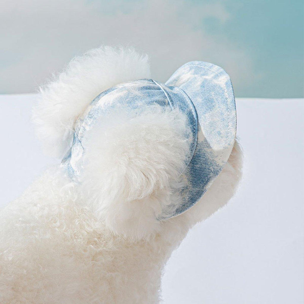 Adjustable Pet Hat with Cute Leaky Ears Sunscreen Fisherman Hat Four Seasons Use - Purple-M