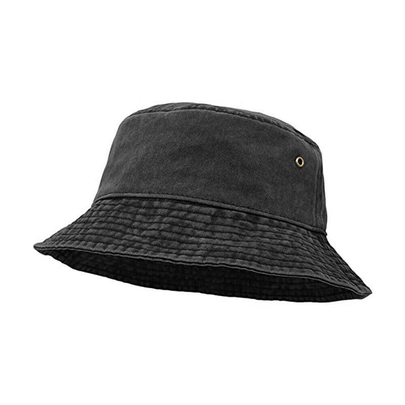 Unisex Men Women Washed Cotton Outdoor Camping Sports Bucket Hats Fisherman Hat - Wine Red