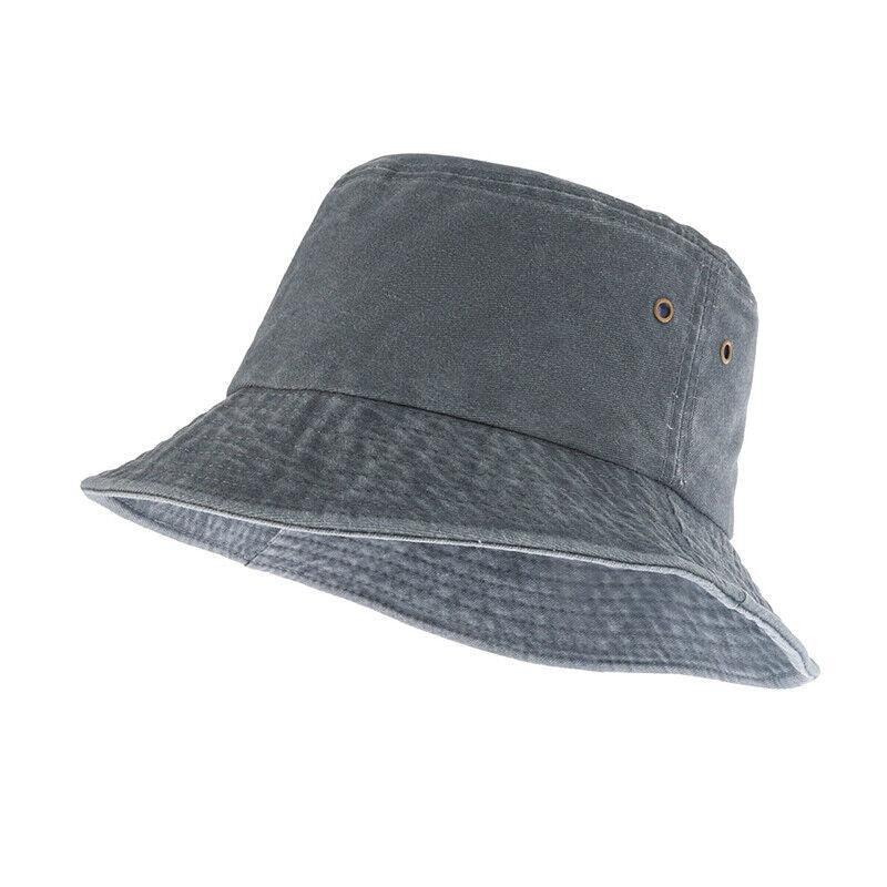 Unisex Men Women Washed Cotton Outdoor Camping Sports Bucket Hats Fisherman Hat - Wine Red