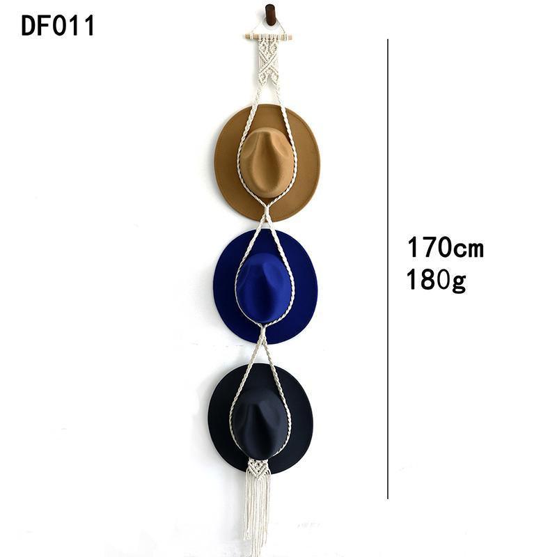 Boho Hand-Woven Macrame Hat Display Rack Hanging Cap Holder 1-3 Hat Rope hanger - E(2Hat Rope hanger)