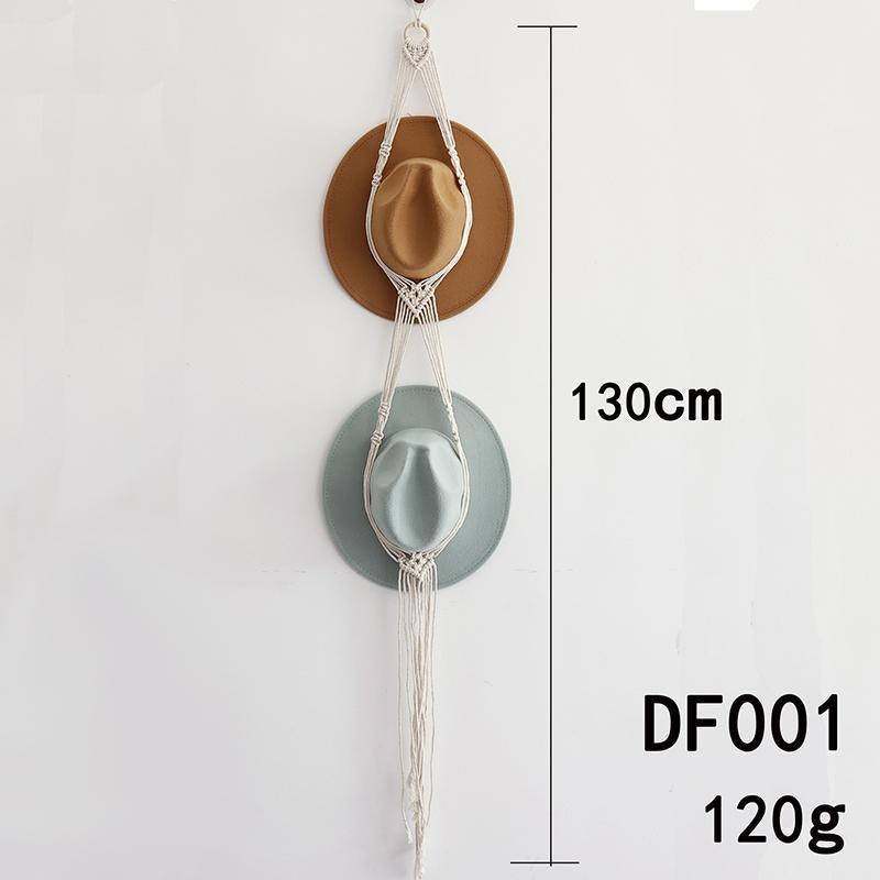 Boho Hand-Woven Macrame Hat Display Rack Hanging Cap Holder 1-3 Hat Rope hanger - D(2Hat Rope hanger)