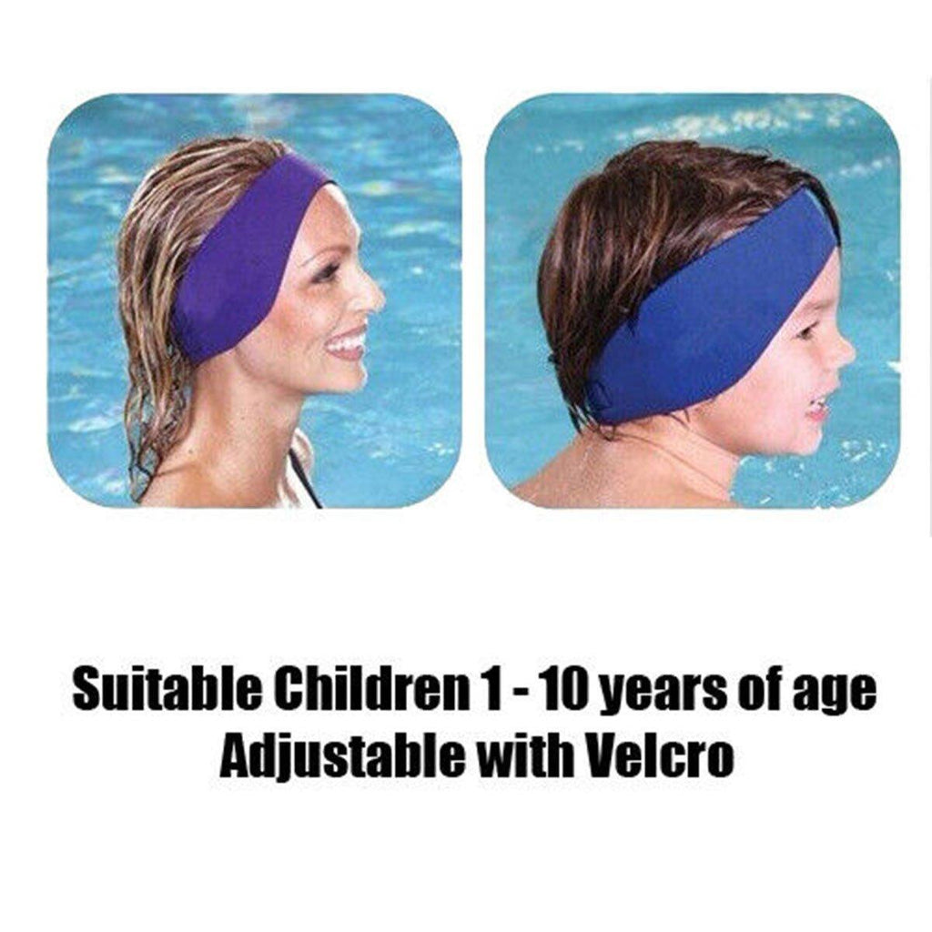 Adjustable Waterproof Swimming Headband for Ear Protection Unisex Diving Use - Purple-L