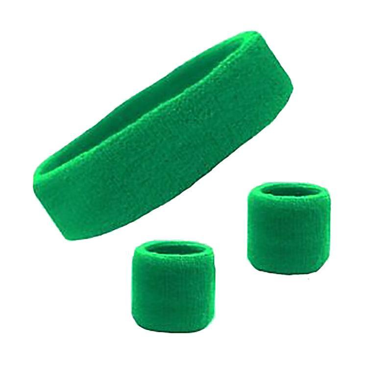 Wristbands Headband Sweatbands Sweat Band For Sport Tennis Badminton Yoga Cotton - Black