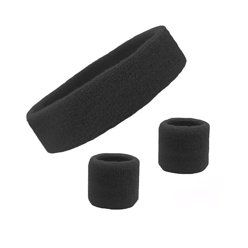Wristbands Headband Sweatbands Sweat Band For Sport Tennis Badminton Yoga Cotton - Grey