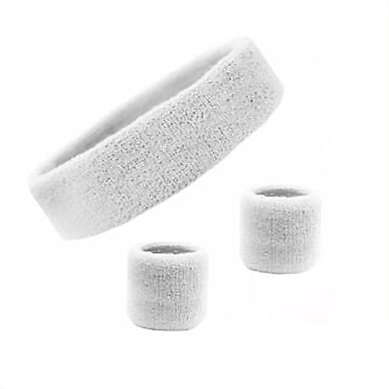 Wristbands Headband Sweatbands Sweat Band For Sport Tennis Badminton Yoga Cotton - Grey