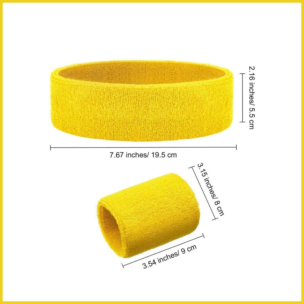 Wristbands Headband Sweatbands Sweat Band For Sport Tennis Badminton Yoga Cotton - Lake Blue