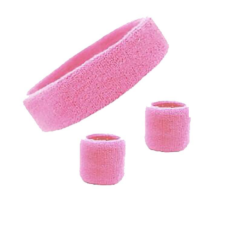 Wristbands Headband Sweatbands Sweat Band For Sport Tennis Badminton Yoga Cotton - Red