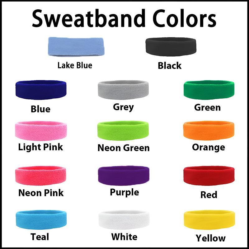 Wristbands Headband Sweatbands Sweat Band For Sport Tennis Badminton Yoga Cotton - White