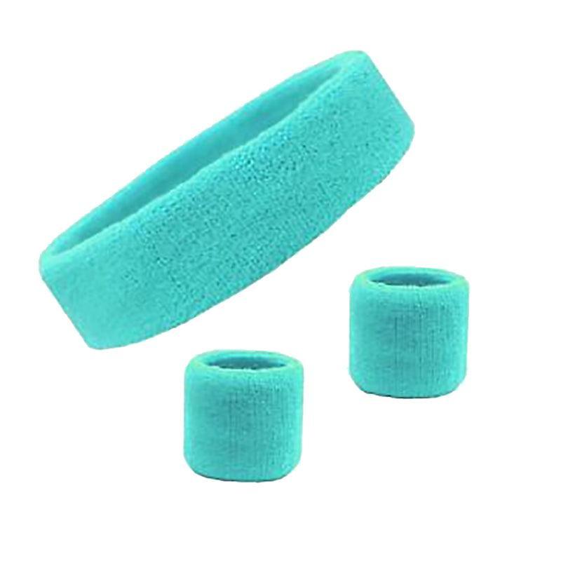Wristbands Headband Sweatbands Sweat Band For Sport Tennis Badminton Yoga Cotton - Yellow