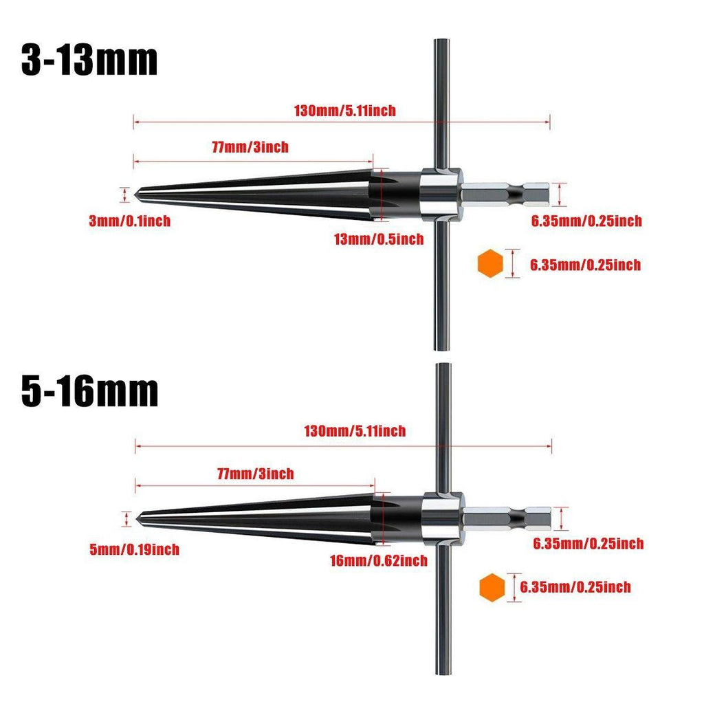Round Shank Hexagon Shank T Handle Taper Reamer Tool for Drilling and Boring - Hexagon Shank Reamer(5-16mm)