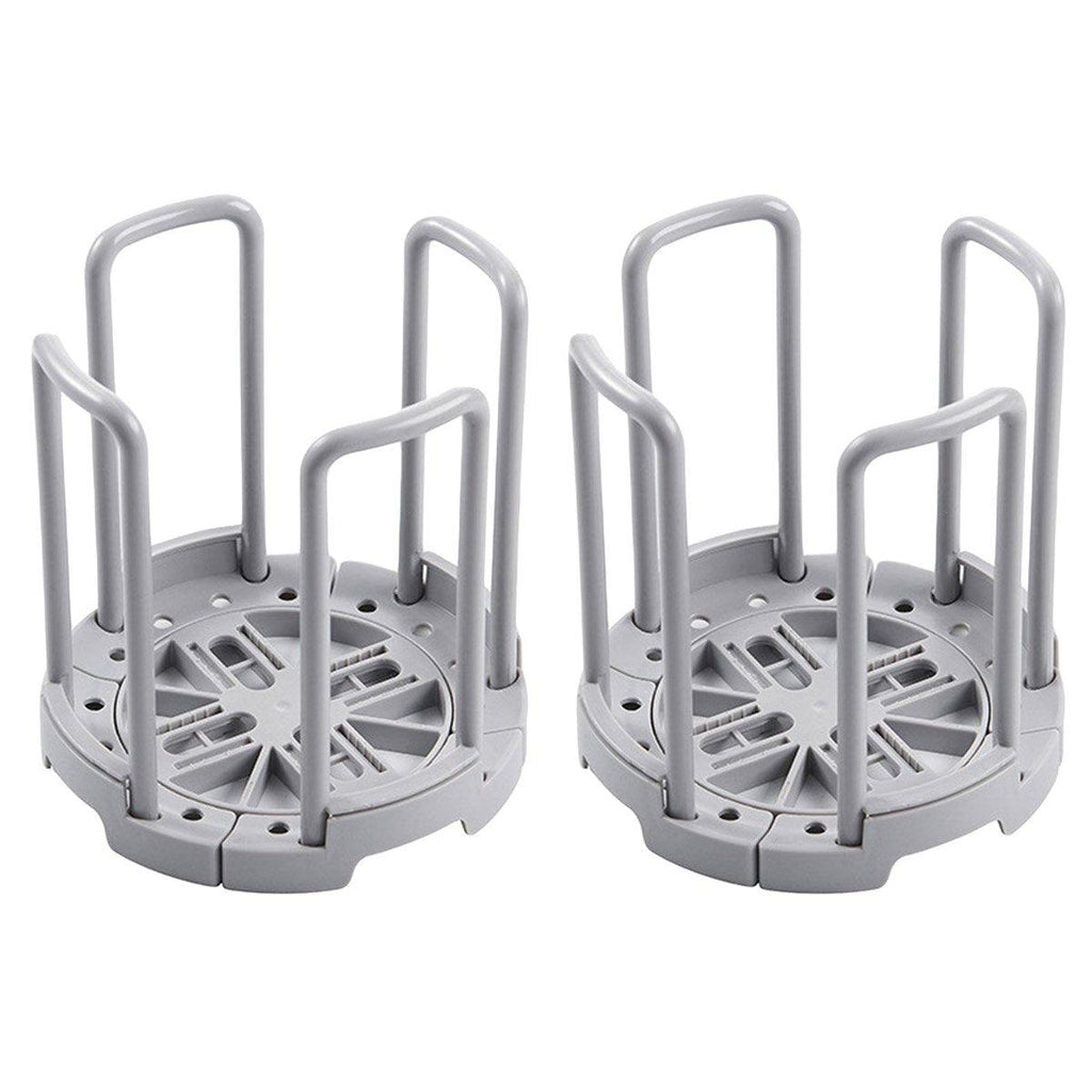 2pcs Kitchen Dish Drying Rack with Drainage Storage Cup Holder Organizer Stand - White