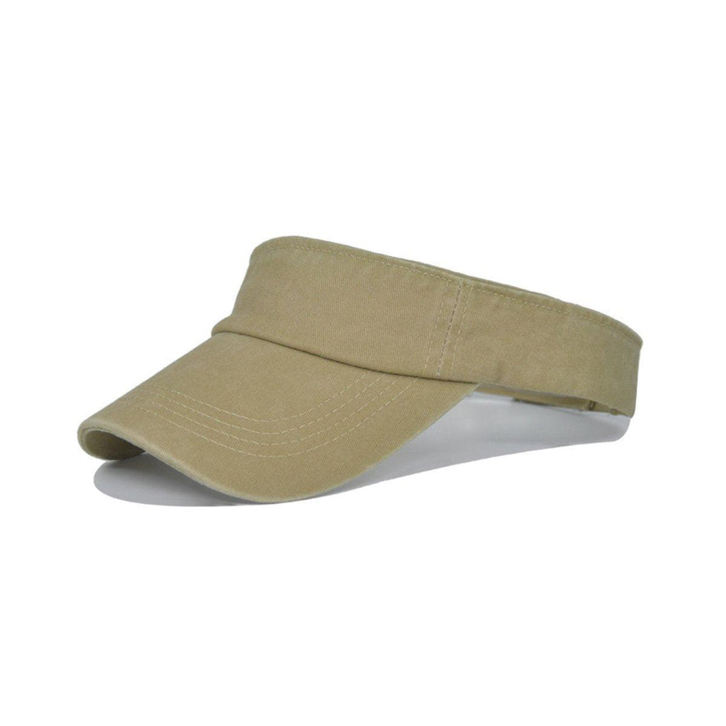 Unisex Summer Denim Sun Visor Cap Breathable Washed Running Hat UV Protection - Orange