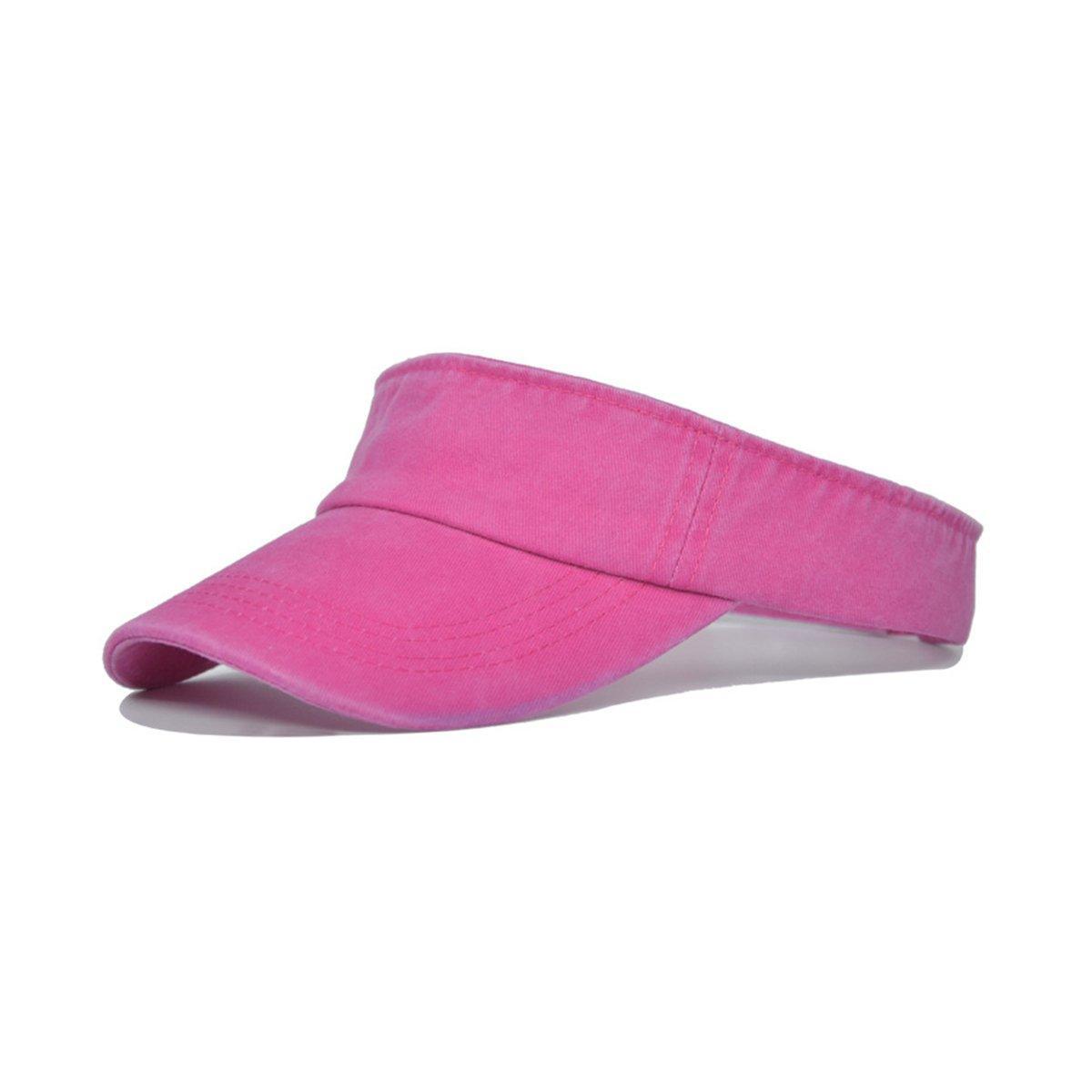 Unisex Summer Denim Sun Visor Cap Breathable Washed Running Hat UV Protection - Orange