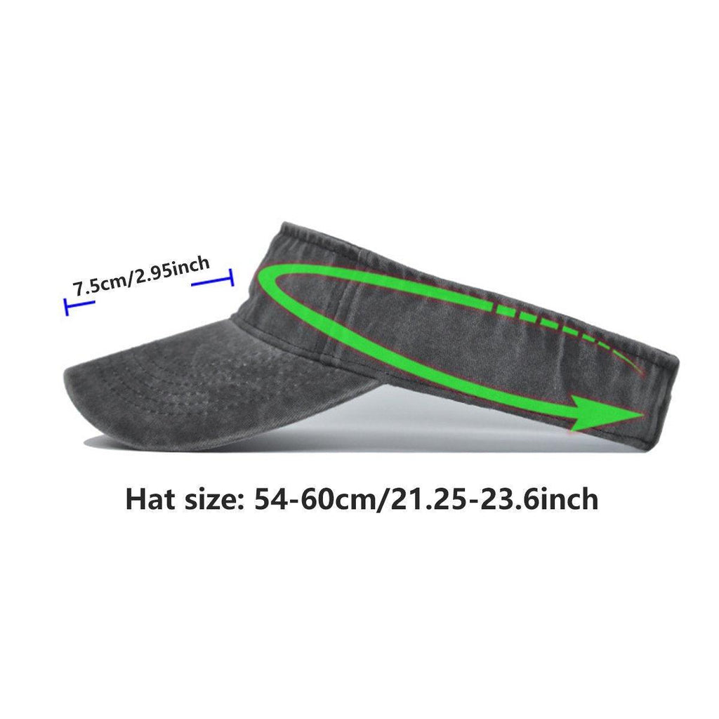 Unisex Summer Denim Sun Visor Cap Breathable Washed Running Hat UV Protection - Rose-Red