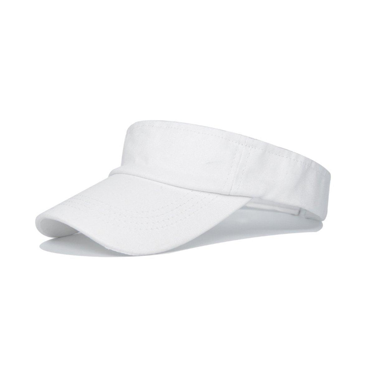 Unisex Summer Denim Sun Visor Cap Breathable Washed Running Hat UV Protection - Rose-Red