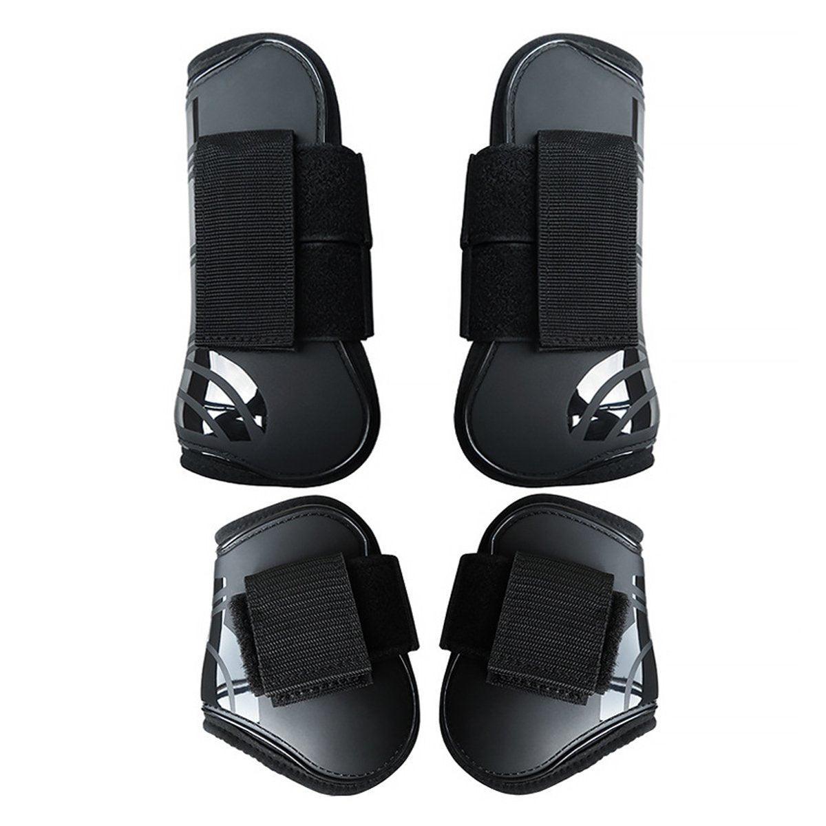 4pcs Show Jumping Horse Leg Warmers Gaiters for Joint Protection Equine Gear - Brown