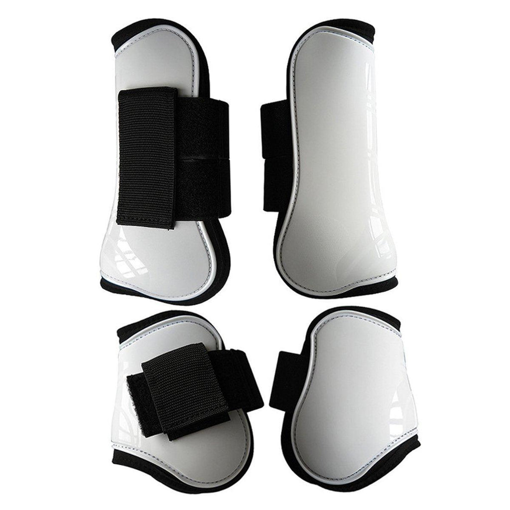 4pcs Show Jumping Horse Leg Warmers Gaiters for Joint Protection Equine Gear - Brown