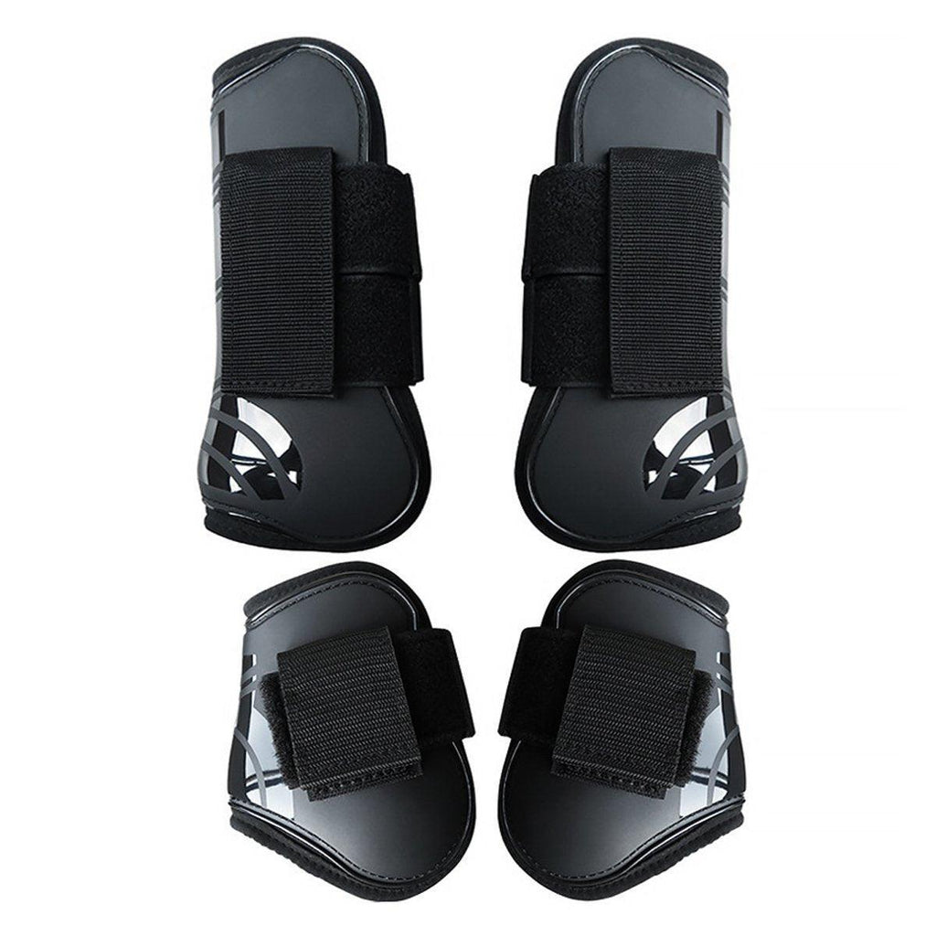 4pcs Show Jumping Horse Leg Warmers Gaiters for Joint Protection Equine Gear - Navy