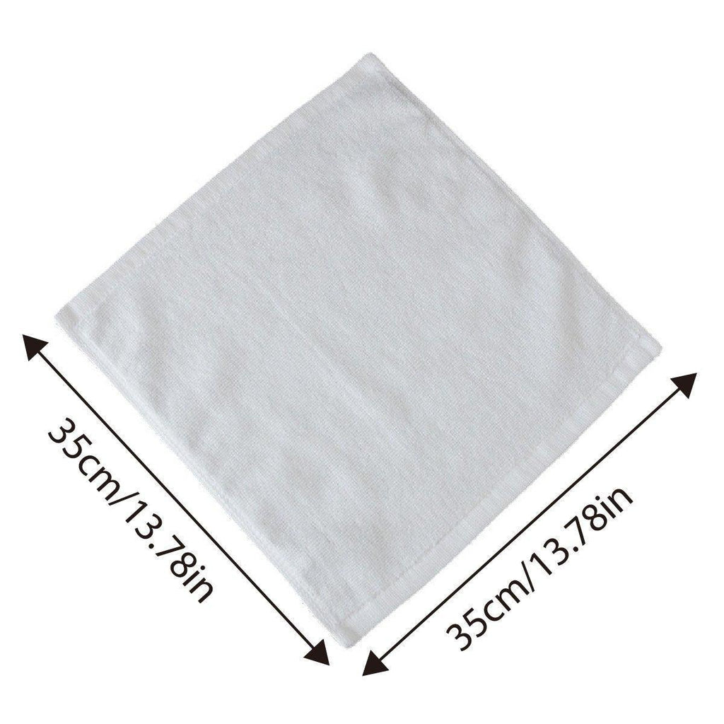6PCS Hotel Cotton Face Towel White Soft Square Cloth Beauty Salon KTV Thick Wash - 32x32cm-Pearl satin-60g