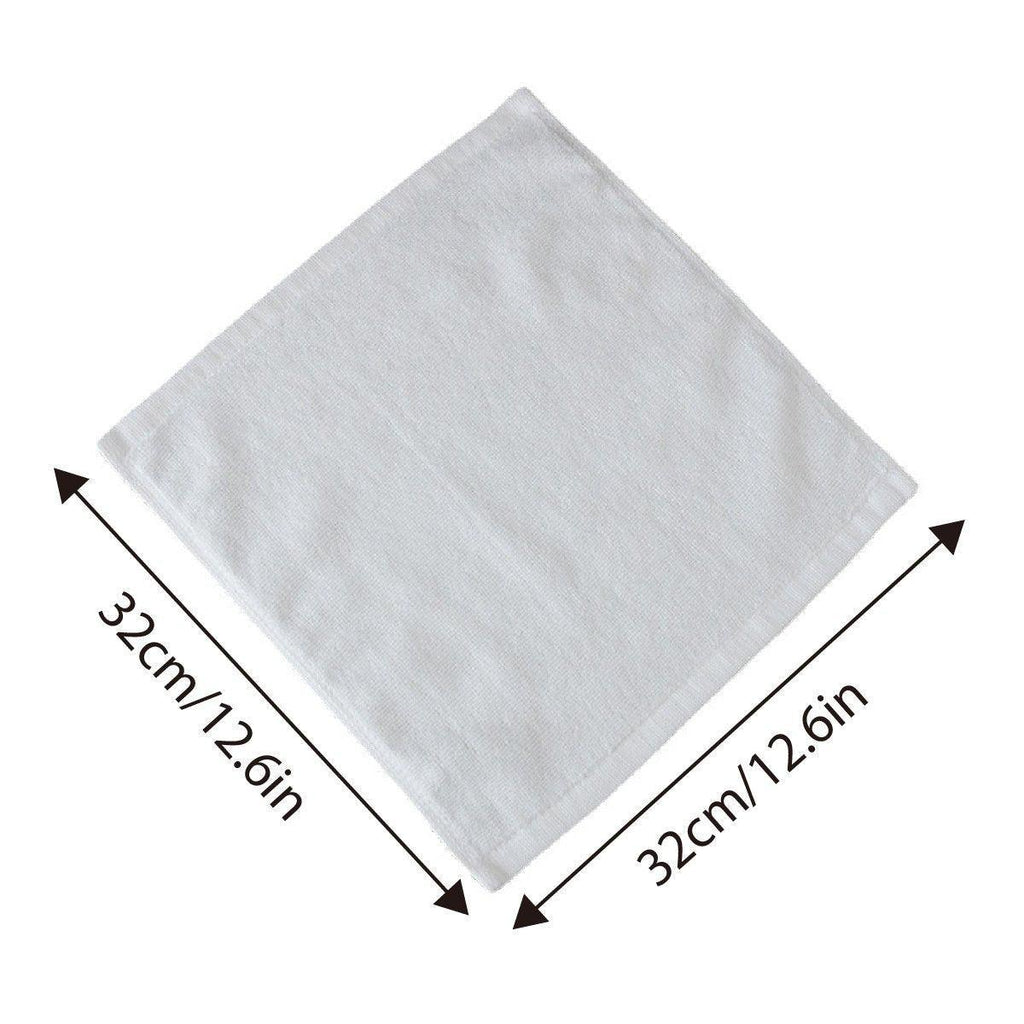 6PCS Hotel Cotton Face Towel White Soft Square Cloth Beauty Salon KTV Thick Wash - 32x32cm-Pearl satin-60g