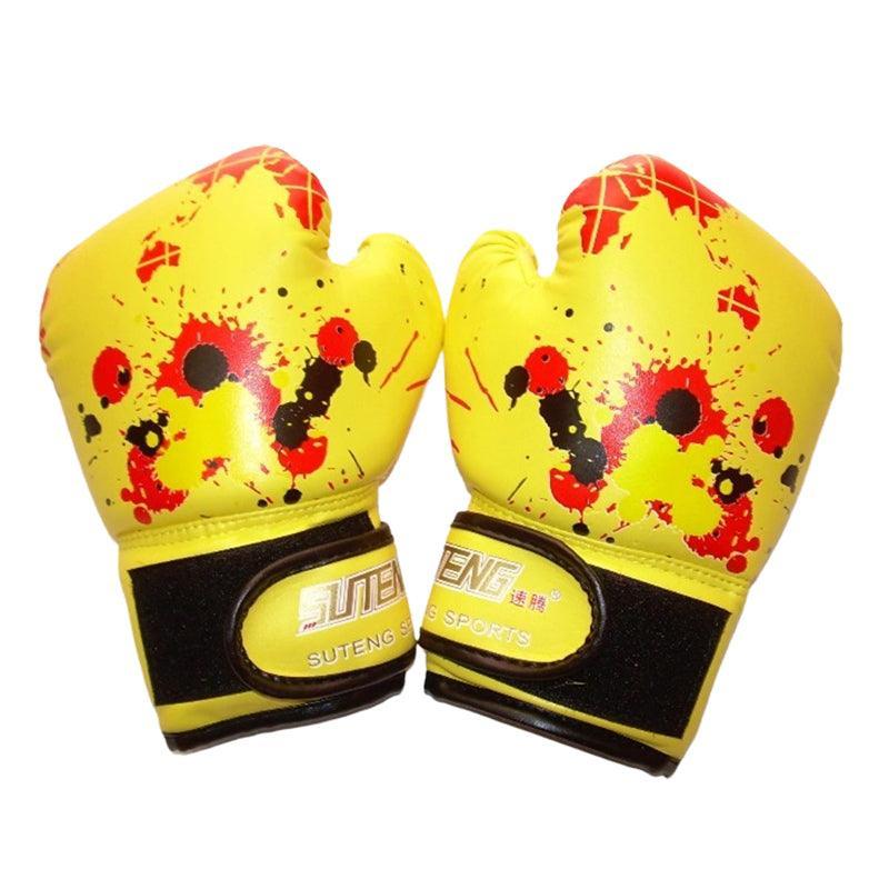 Boxing Sparring Training Gloves MMA Kickboxing Punching Gloves for Practice Sessions - Red [Flame Pattern]