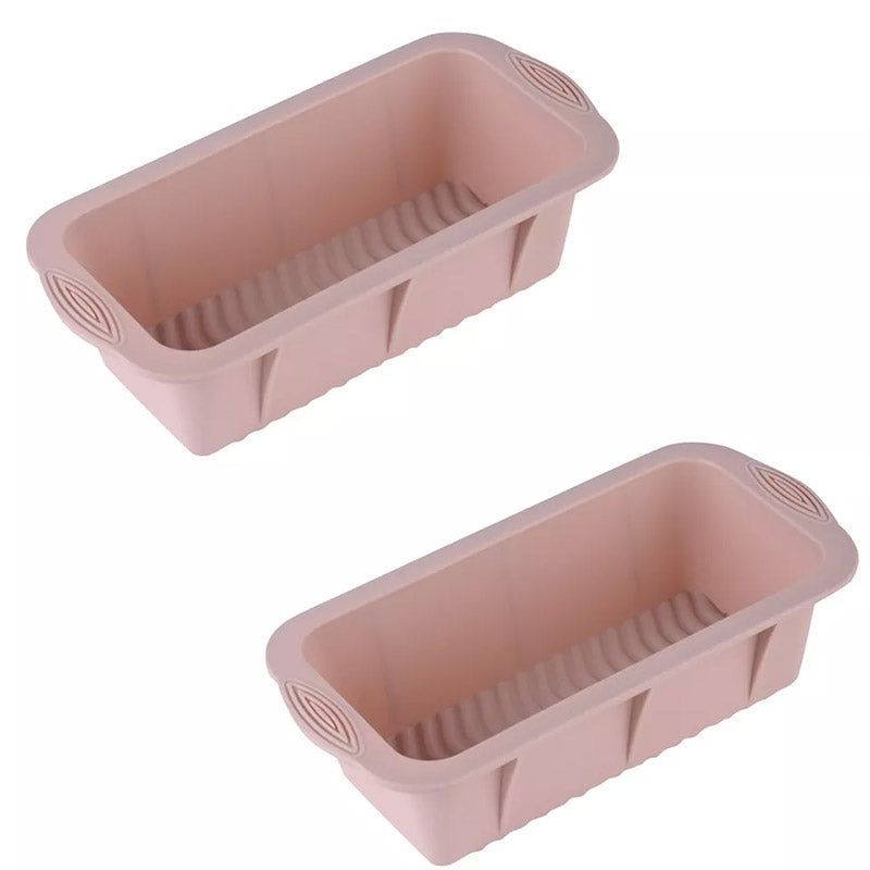 2pcs Large Capacity Ice Cube Tray Mold Rectangle Silicone Ice Grid Maker Kitchen - Grey