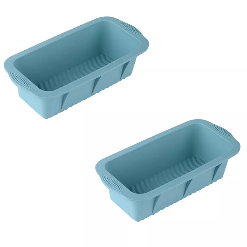 2pcs Large Capacity Ice Cube Tray Mold Rectangle Silicone Ice Grid Maker Kitchen - Orange