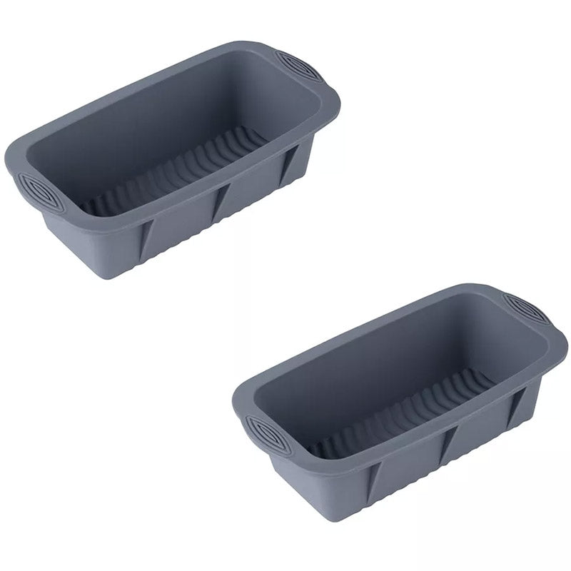 2pcs Large Capacity Ice Cube Tray Mold Rectangle Silicone Ice Grid Maker Kitchen - Pink