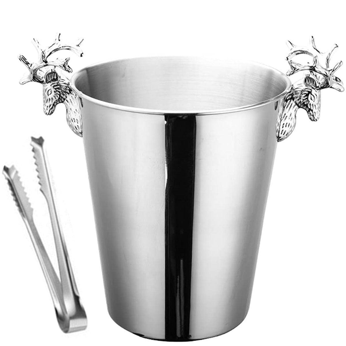 5L Stainless Steel Ice Bucket Champagne Wine Bucket Hotel Bar Ice Container - Moose