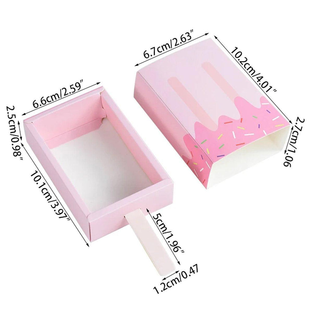 50PCS Creative Ice Cream Candy Gift Boxes Fruit Shaped Party Favor Packaging Box - Pink