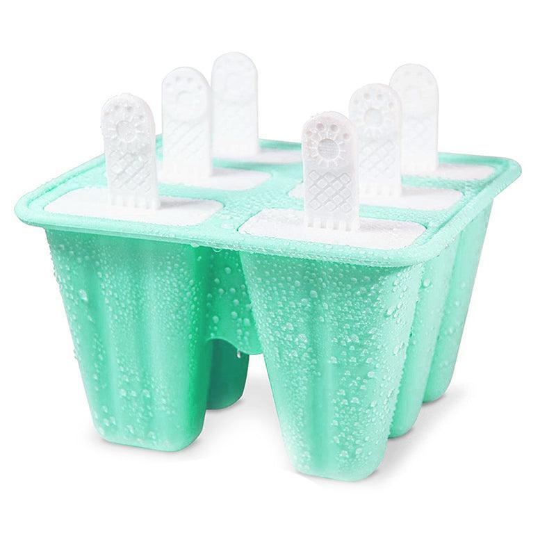 Silicone Ice Cream Mould Block Frozen Molds Icy Pole Jelly Popsicle - Blue-6Grid