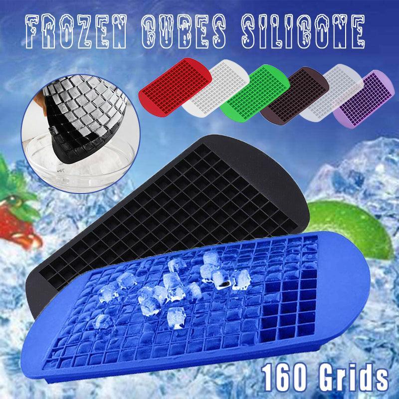 160 Grids Silicone Ice Cube Tray Ice Maker Mold Mini Frozen Cubes for Drink DIY - Blue