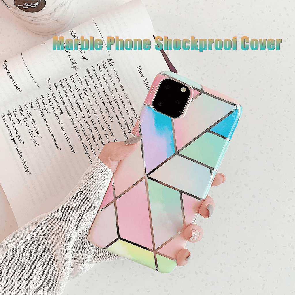 Rainbow Case for iPhone 14 13 12 11 Pro Max XR XS Marble Phone Shockproof Cover Silicone - For iphone 14 Pro