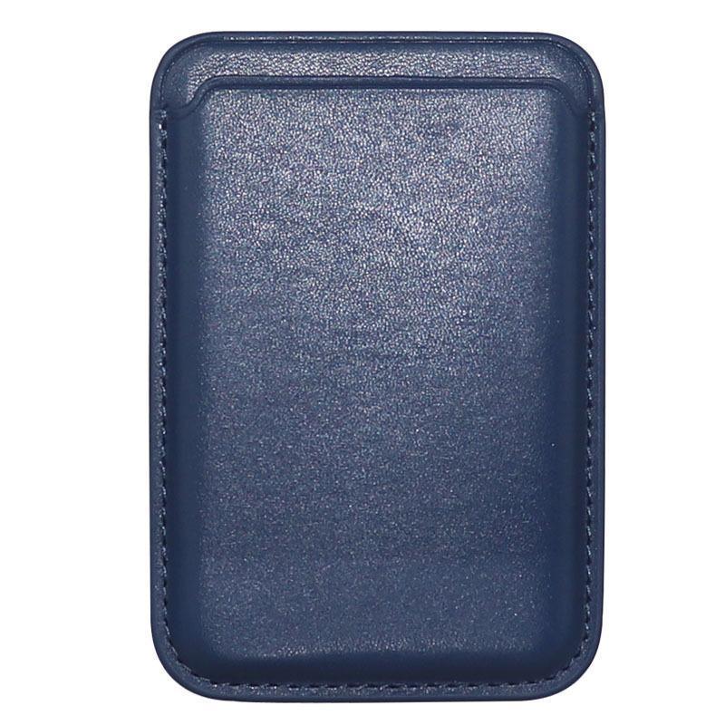 Leather Card Holder Wallet Pocket for iPhone 14 13 Pro Max with Snap-On Attachment - Green