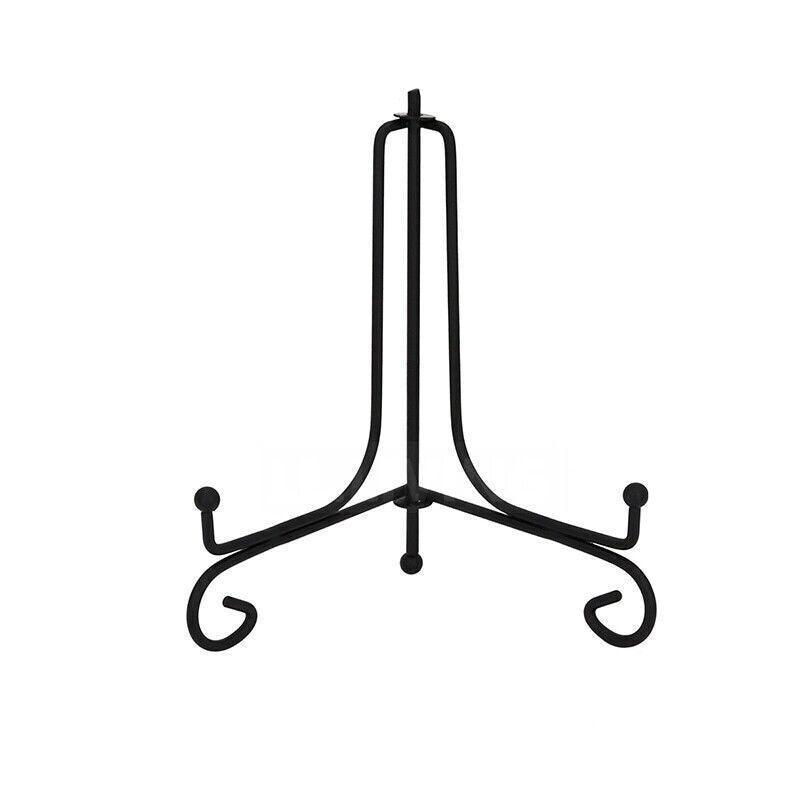 Plate Stands Iron Display Easel Photo Picture Bowl Dish Book Holder Frame Black - 10 Inch