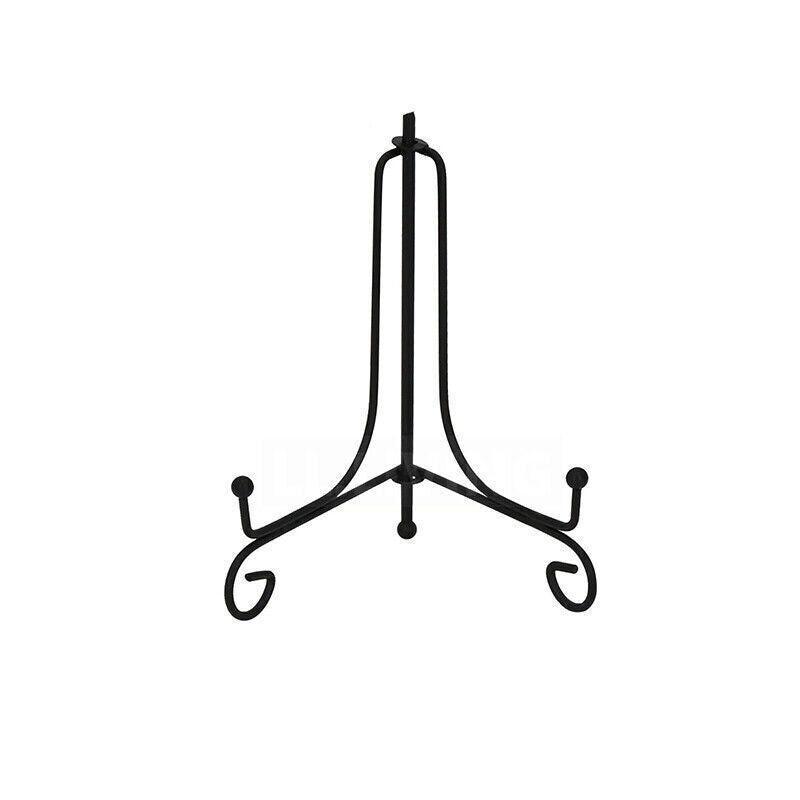 Plate Stands Iron Display Easel Photo Picture Bowl Dish Book Holder Frame Black - 4 Inch