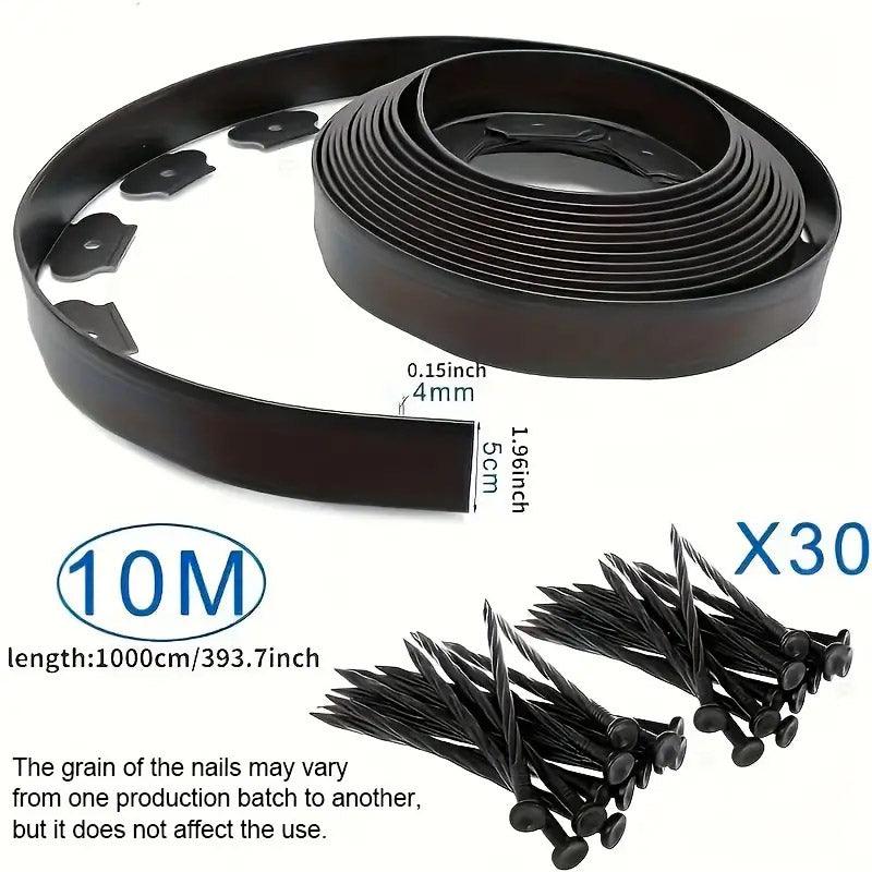 L Shaped Garden Edging Border Landscape Grass Lawn Stone Edge Fence Strip - Green