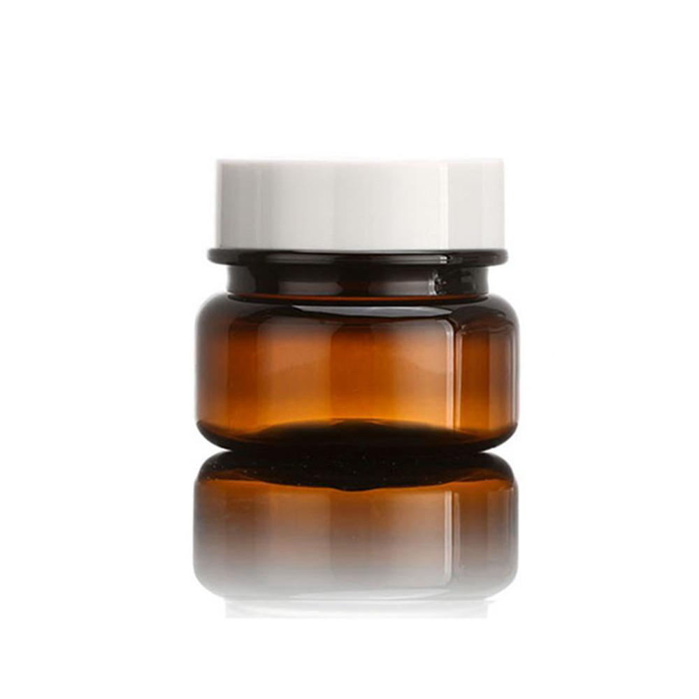 10pcs PET Plastic Cosmetic Bottles Refillable Travel Face Cream Containers - 30ml-Brown+Black-Double