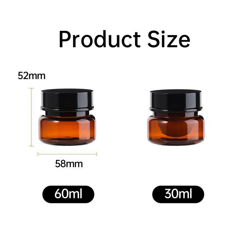 10pcs PET Plastic Cosmetic Bottles Refillable Travel Face Cream Containers - 30ml-Brown+White-Double