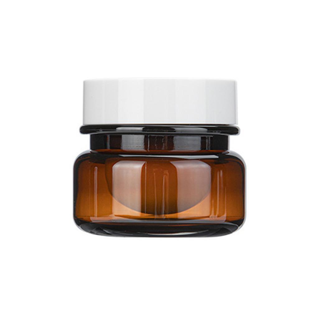 10pcs PET Plastic Cosmetic Bottles Refillable Travel Face Cream Containers - 60ml-Transparent+Black-Single