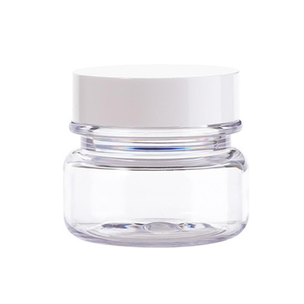 10pcs PET Plastic Cosmetic Bottles Refillable Travel Face Cream Containers - 60ml-Transparent+Black-Single