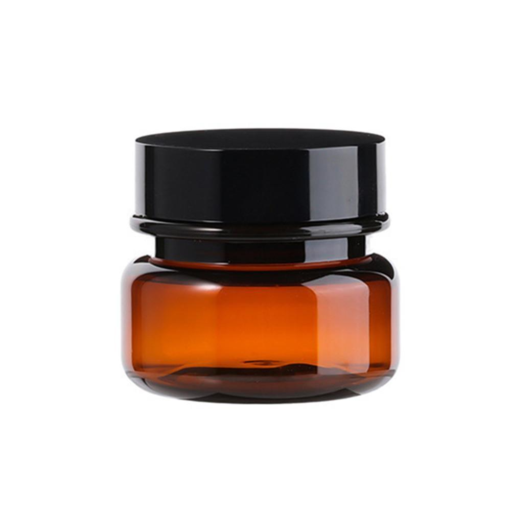10pcs PET Plastic Cosmetic Bottles Refillable Travel Face Cream Containers - 60ml-Transparent+Black-Single